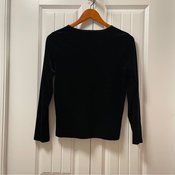 Liz Claiborne Vintage Velvet Long Sleeve Black - SP - Picture 7 of 10